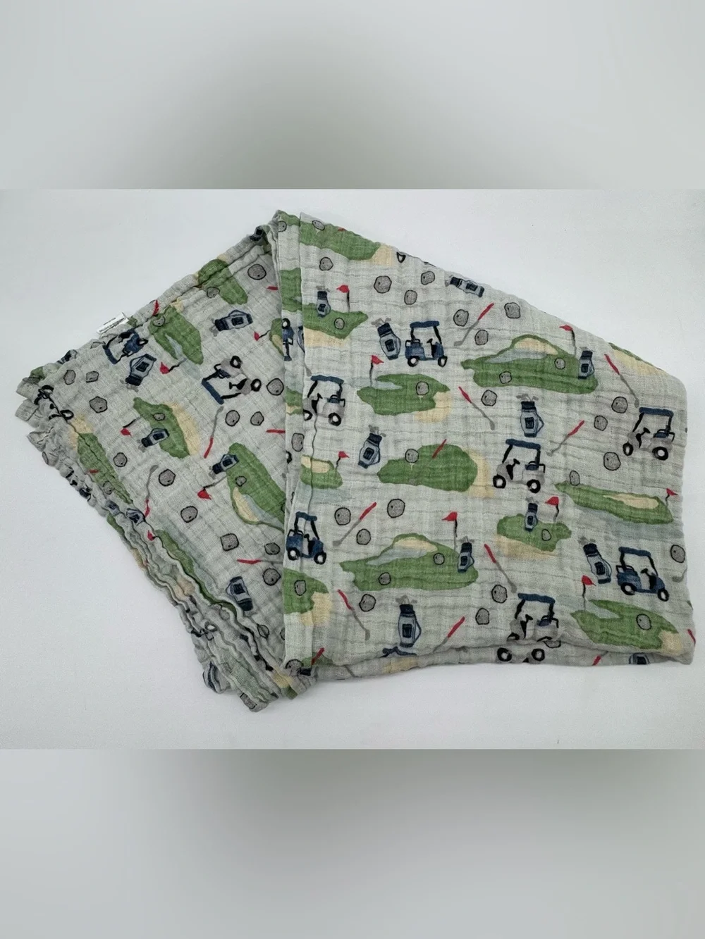 Mud Pie Muslin Swaddle Blanket in Golf Print